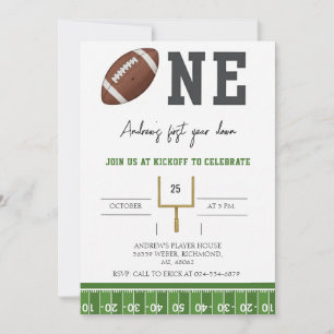 Invitación Personaliza el Primer Año de Fútbol Americano
