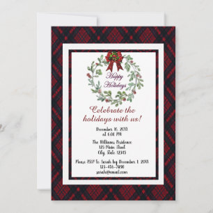 Invitación Personaliza Felices Fiestas Rojas Jugadas