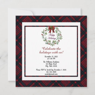 Invitación Personaliza Felices Fiestas Rojas Jugadas