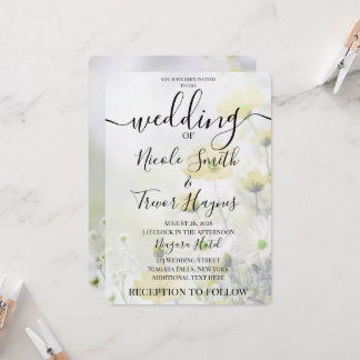 Invitación Personaliza: Flores Amarillas Delicadas Boda