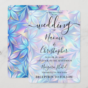 Invitación Personaliza: Flores Holográficas Boda