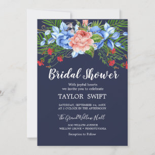 Invitación Personaliza Foto Clásico Flores Blancas Novia Az