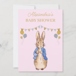Invitación Personaliza la ducha de bebé conejo clásico