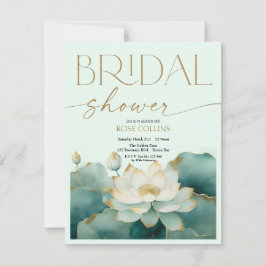 Invitación Personaliza la ducha nupcial loto dorado