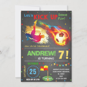 Invitación Personaliza la fiesta de cumpleaños del fútbol dig