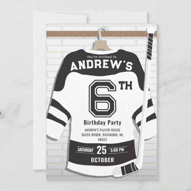 Invitación Personaliza la fiesta de cumpleaños del hockey dig (Anverso)