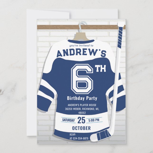Invitación Personaliza la fiesta de cumpleaños del hockey dig (Anverso)