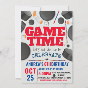Invitación Personaliza la fiesta de cumpleaños del hockey dig