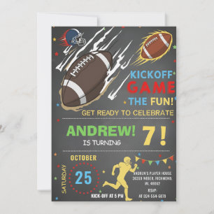 Invitación Personaliza la fiesta de VISIÓN de fútbol american