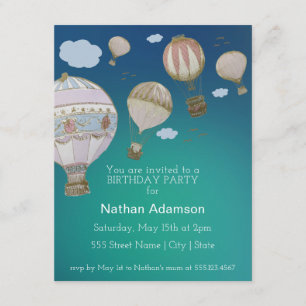 Invitación Personaliza los globos de aire caliente caprichoso
