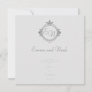 Invitación Personaliza los nombres, iniciales y frase Amor