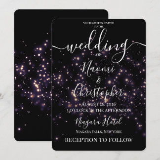 Invitación Personaliza: Luces Pequeñas Boda Negra