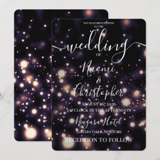 Invitación Personaliza: Luces Pequeñas Boda Negra