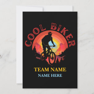 Invitación Personaliza Nombre Personalizado Equipo de Ciclism