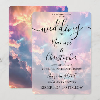 Invitación Personaliza: Nubes de Arcoíris Iridescente Boda