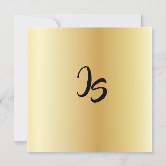 Invitación Personaliza Patrón de Éxito de Oro con Monograma d (Anverso)