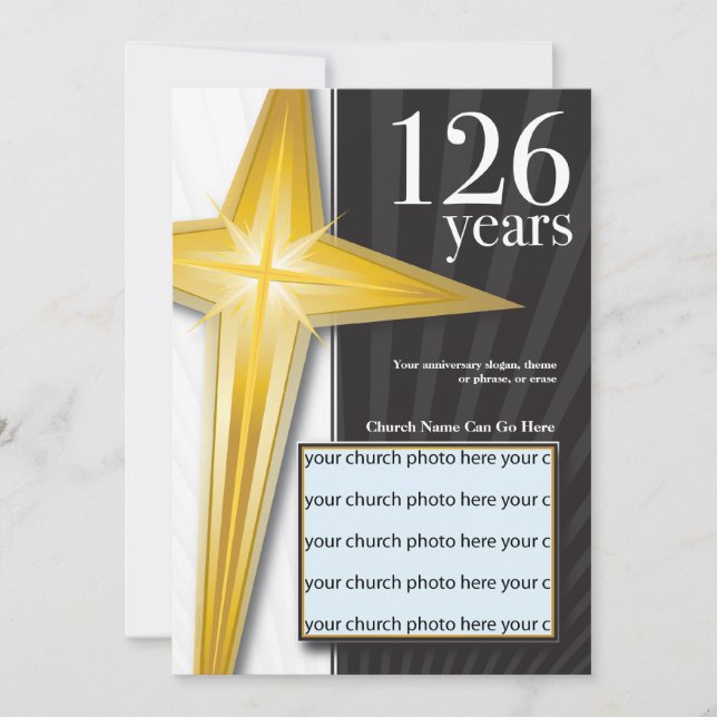 Invitación Personalizable 126 Aniversario de la Iglesia (Anverso)