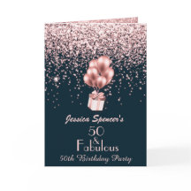 Personalizable 50 y fabuloso Rosa Oro 50 cumpleaño