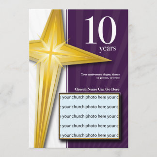 Invitación Personalizable aniversario de la iglesia de 10