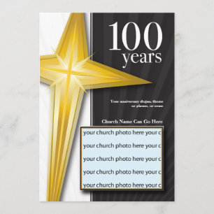 Invitación Personalizable aniversario de la iglesia de 100