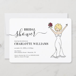 Invitación Personalizable Avatar Bridal Shower | Curly Hair