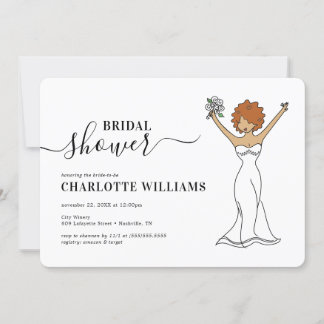 Invitación Personalizable Avatar Ducha Bridal| Cabello de riz