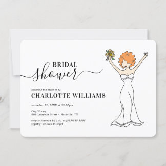 Invitación Personalizable Avatar Ducha Bridal| Cabello de riz
