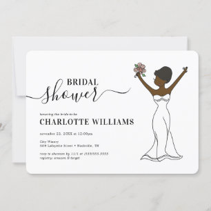 Invitación Personalizable Avatar Ducha Bridal  Pelo corto