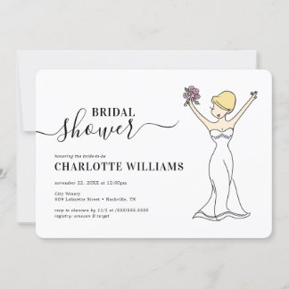 Invitación Personalizable Avatar Ducha Bridal| Pelo corto