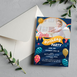 Invitación Personalizable Bebé Niñas Foto de cumpleaños