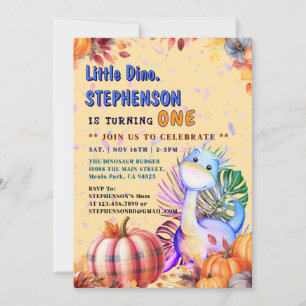 Invitación Personalizable " Bebé Primer Fiesta de los dinosau