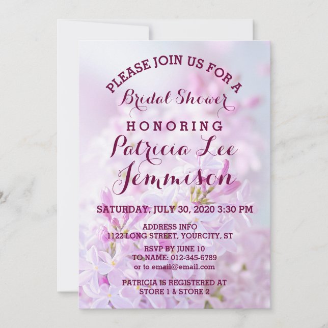 Invitación personalizable boda Bridal Shower (Anverso)