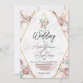 Invitación Personalizable Boda de Boho Rosa