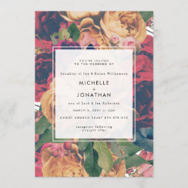 Invitación Personalizable Boho Rosas Boda moderno