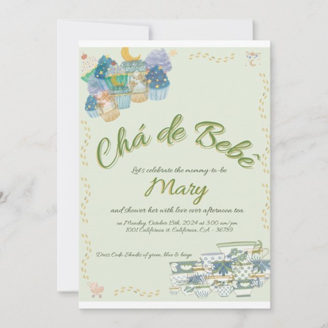 Invitación Personalizable - Copia digital - Baby Shower (Anverso)