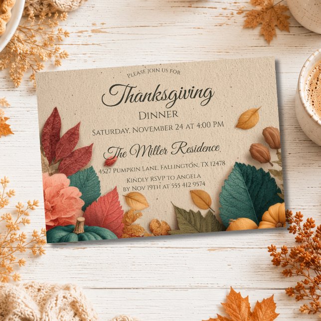 Invitación personalizable de Acción de Gracias oto (Subido por el creador)