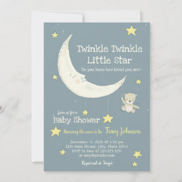 Invitación personalizable de Baby Shower Twinkle T