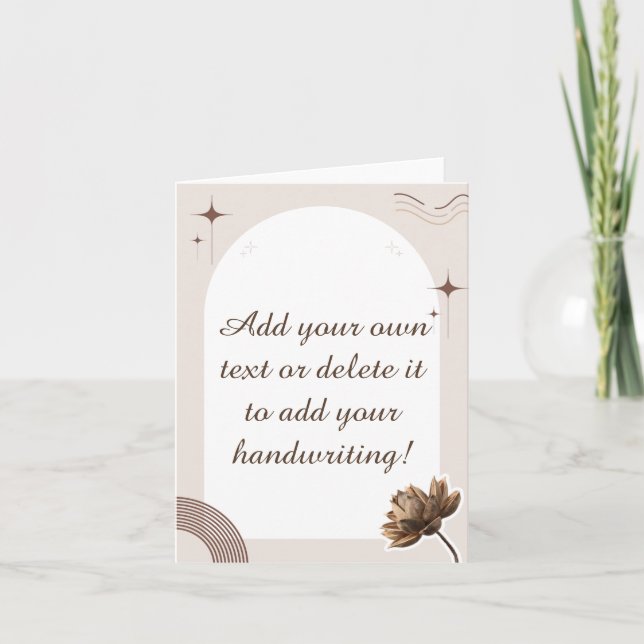 Invitación Personalizable de Brown Minimalista Boho Notes (Anverso)