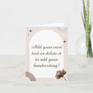 Invitación Personalizable de Brown Minimalista Boho Notes