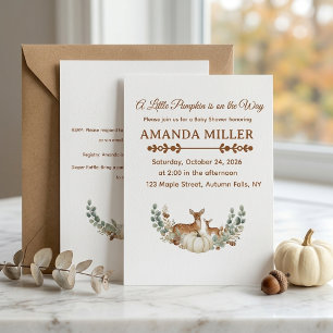 invitación personalizable de ciervo de calabaza