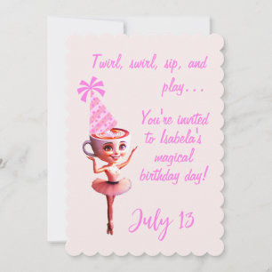 Invitación Personalizable de cumpleaños Ballerina Cappucina
