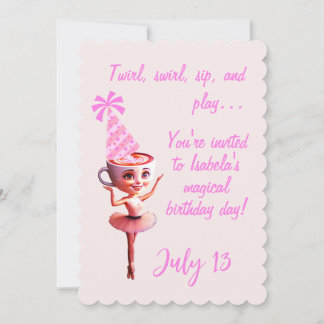 Invitación Personalizable de cumpleaños Ballerina Cappucina