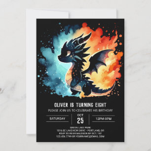 Invitación Personalizable de cumpleaños de Dragon con clase