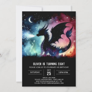 Invitación Personalizable de cumpleaños del Dragón alado acuá