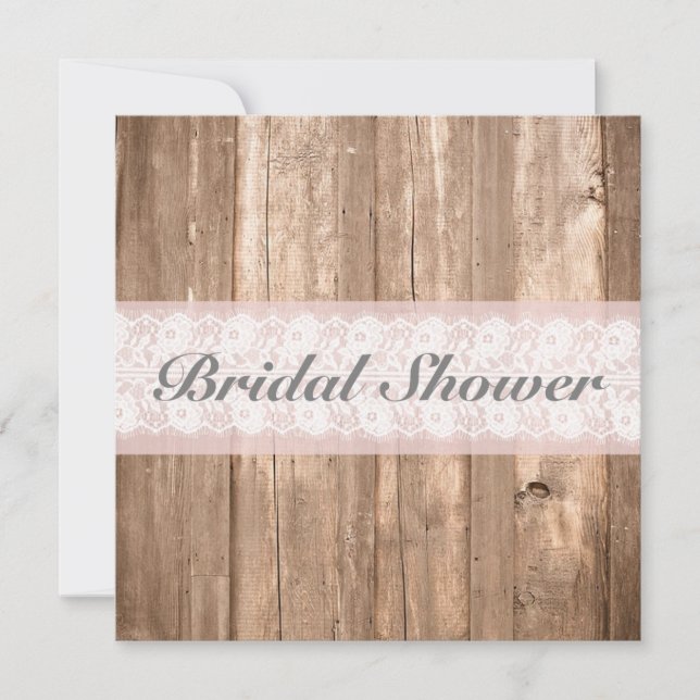 Invitación Personalizable de ducha de novia rusa Shabby (Anverso)