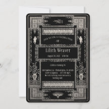 Invitación personalizable de estilo funerario vict