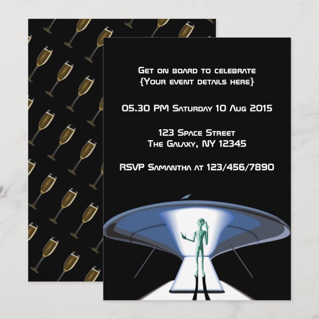 Invitación Personalizable de Fiesta corporativo/adulto con te (Anverso / Reverso)