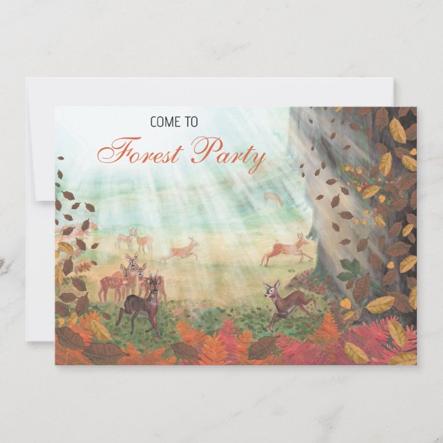 Invitación Personalizable de Fiesta de luz solar de Roe Deer  (Anverso)