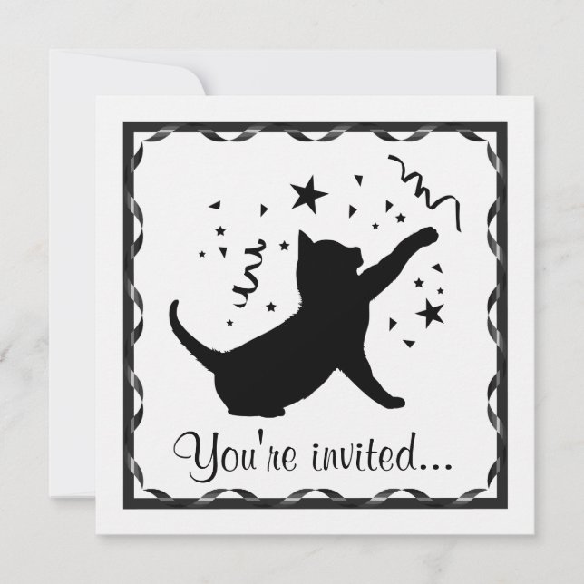 Invitación Personalizable de gatos de cumpleaños (Anverso)