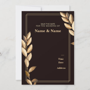 Invitación Personalizable de hoja de oro